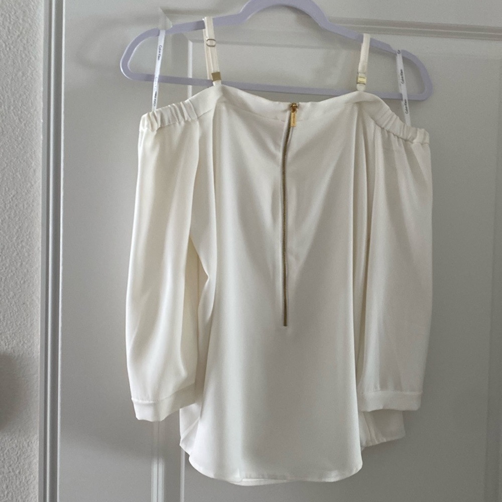 Calvin Klein White Off Shoulder Top